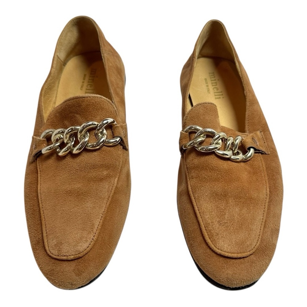 Minelli Made in Italy Classic Refined Suede Timeless Luxury Loafers Shoes Size 8